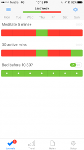 Habit tracking 25/7-31/7